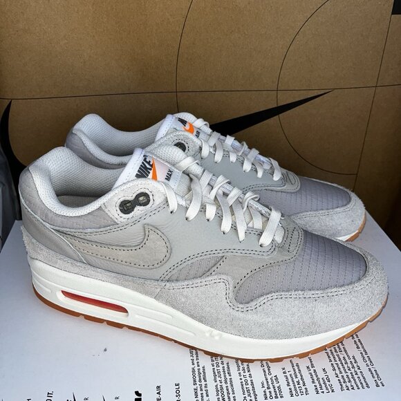 Nike Other - NEW Nike Air Max 1 PRM Men’s Size 6, Womens Size 7.5 Light Iron Ore Total Orange